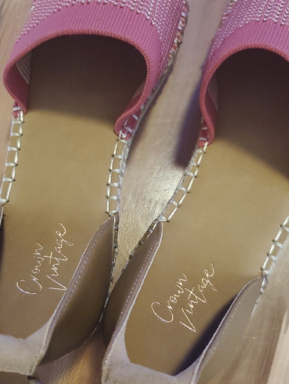 Crown Vintage Coral Pink Espadrille Slingback Flats - Picture 7 of 10
